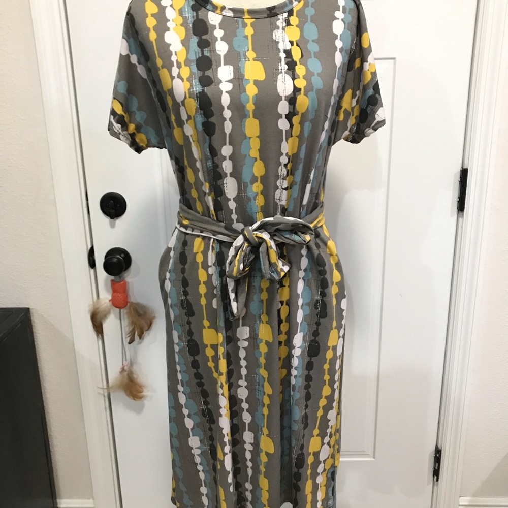 LuLaRoe Marly Sheath Dress w/ Waist Tie & Pockets